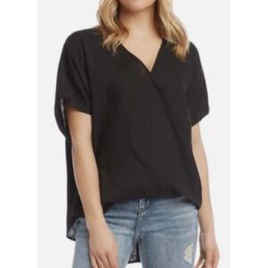 KAREN KANE Black Dolman Drape Front Blouse Women's Size XL